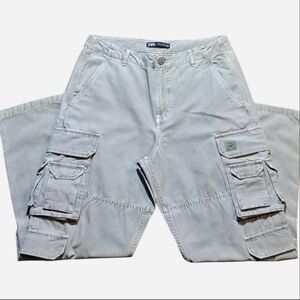 Zara Tan Utility Cargo Pants Multi Pocket Streetwear Neutral